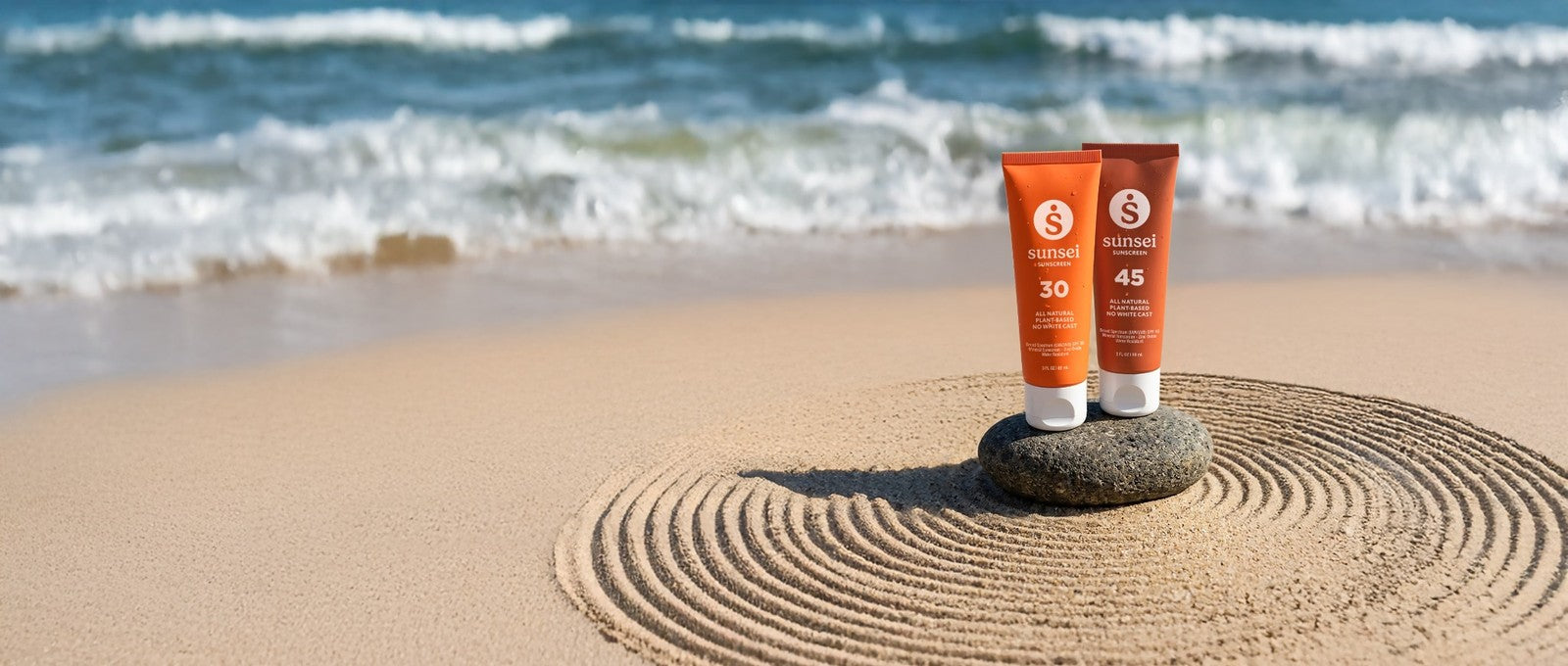 Sunsei sunscreen beach scene